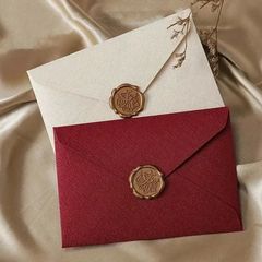 Luxury Linen Envelope and Letter Set with Wax Seals - Vintag