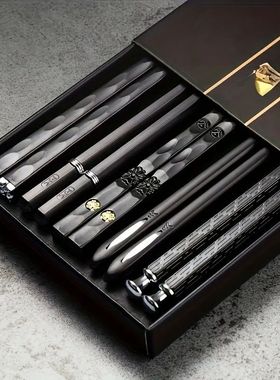 10-Pack Black Alloy Chopsticks - Super Bowl Asian Appetizer