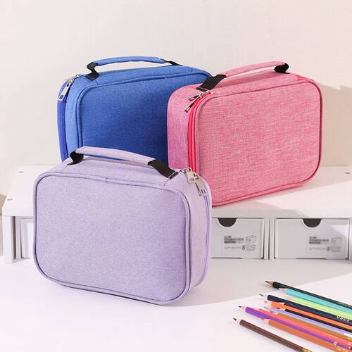 72 Holes Colored Lead Pencils Storage Bag Black Red Colors L