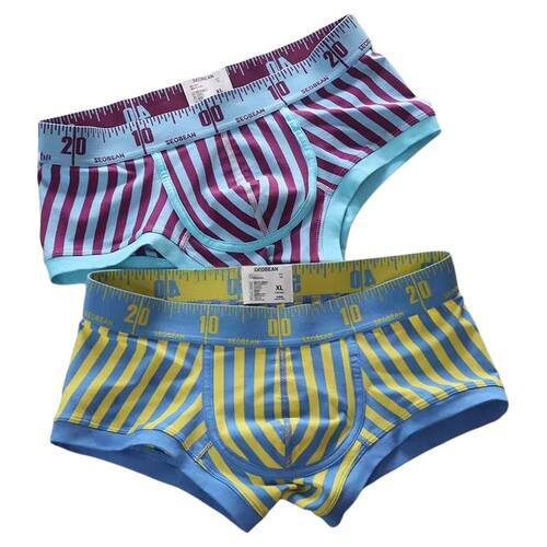 New Striped Boxer Briefs  Men's Comfortable Underwear Breath