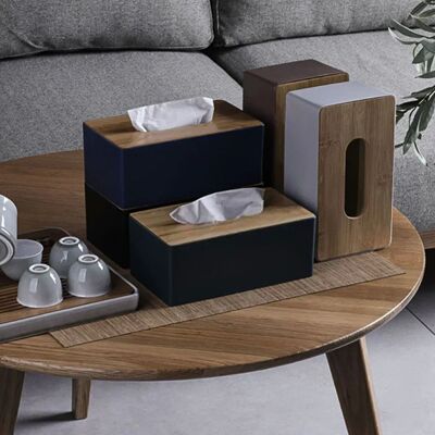 Solid Wood Tissue Box Table Napkin Holder Tissue Case Paper