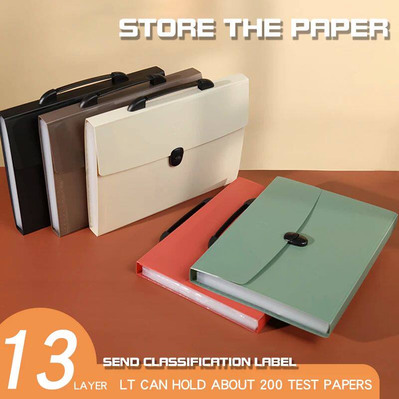 A4 File Folder 13 Layers OG Fashion Storage Bag Test Paper D