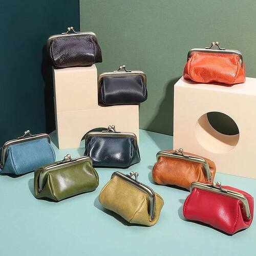 Mini new style handmade leather coin purse, vintage creative
