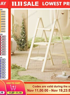 Multifunctional Cream Home Ladder Foldable A Frame Plant She