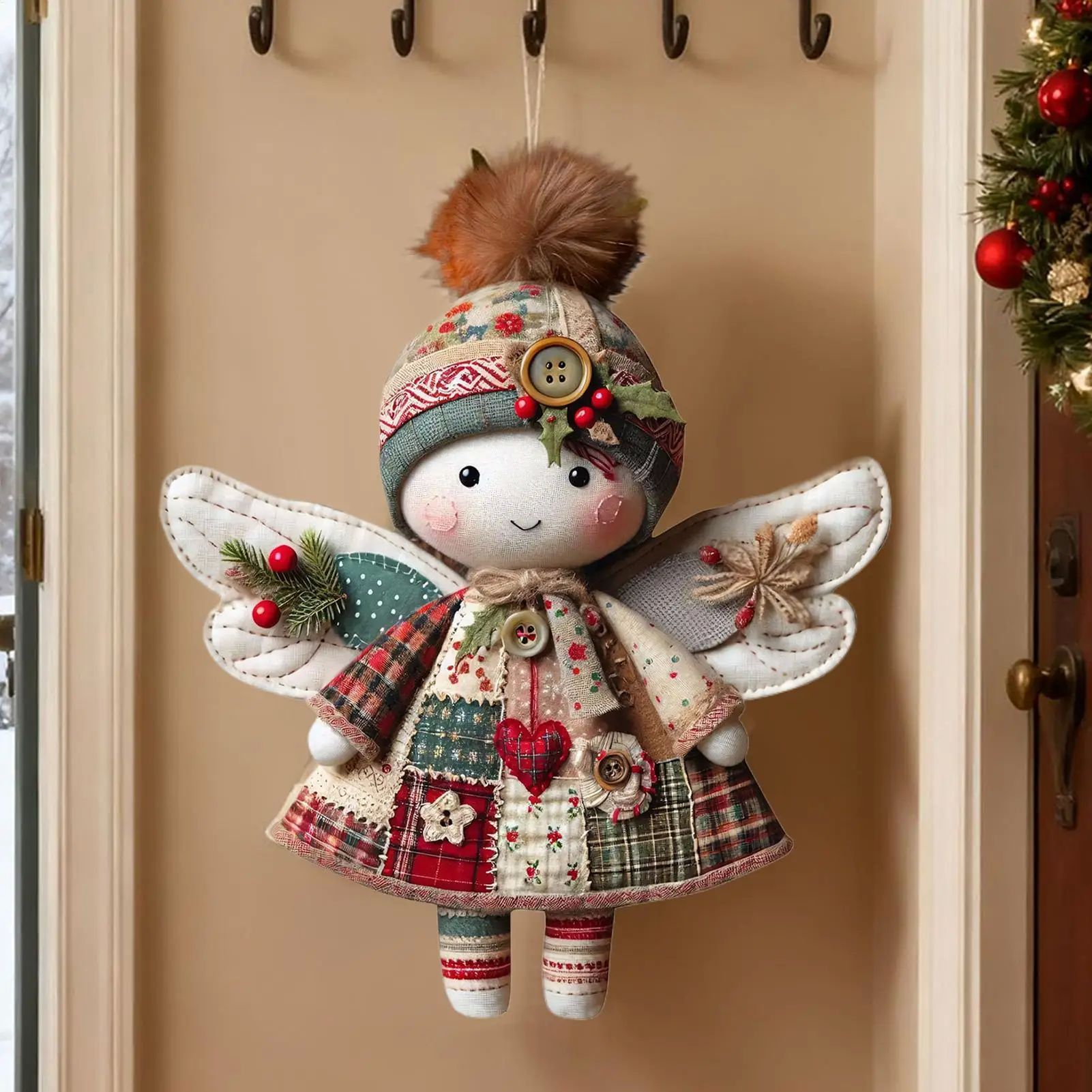 1PC Holiday Doll Craft Vintage Rustic Cute Decor DIY Crochet