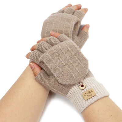 Fashion women fingerless winter gloves with finger protect c