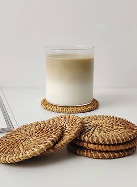 Placemat Pad Coasters Kitchen Table Mats Rattan Coaster Bowl