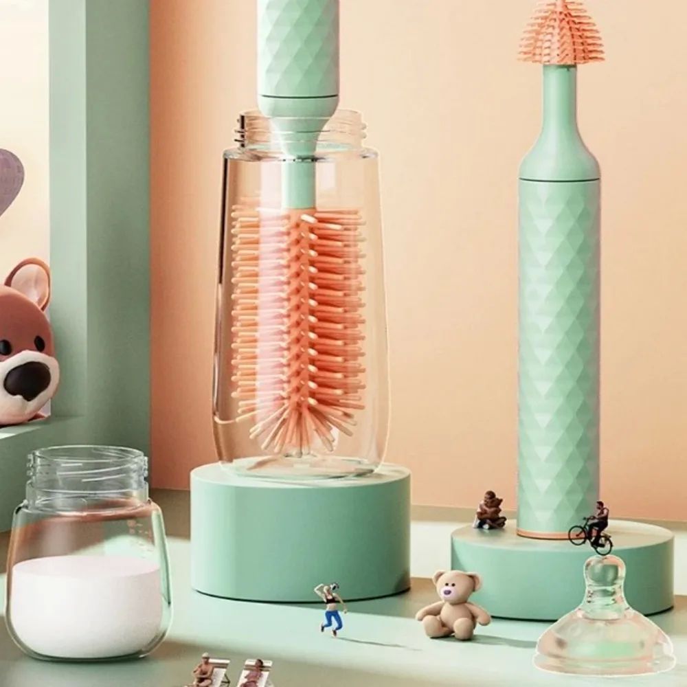 Electric silicone bottle brush 360-degree swivel baby pacifi