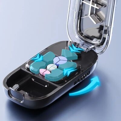 Portable 2 3 4 halves Pill Cutter and Storage Box Reusable M