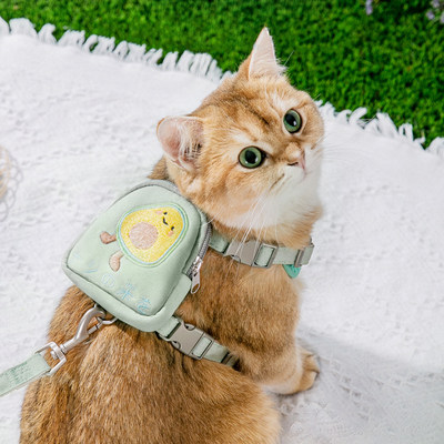 New Cartoon Cat Harness Cat Vest Leash Breakaway Cat Collar