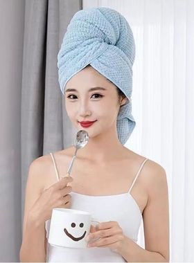 Water Absorbing Quick Dry Hair Cap for Adults Solid Color Ex