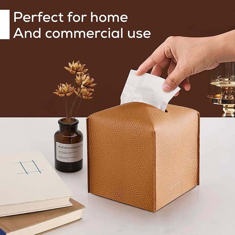 Tissue Box Cover Holder, Square with Bottom Belt by Carrot's