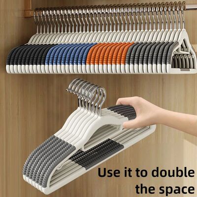 10Pcs Random Color Hot Selling Anti-slip Plastic Hangers Clo