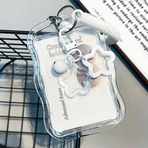 Soft Silicone Kpop Photocard Holder With Star Keychain Slidi