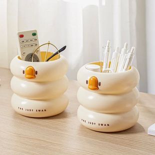 Cute Cartoon Round Pencil Holder Office Desk Pen Pot Cup Cas