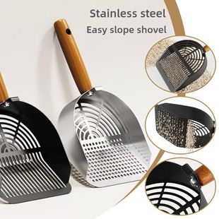 Litter Scoop Waste Steel Shove Pet Cat Handle Stainless Long
