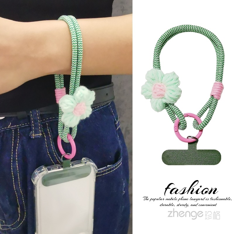 Woven mobile phone lanyard for women mobile phone case lanya