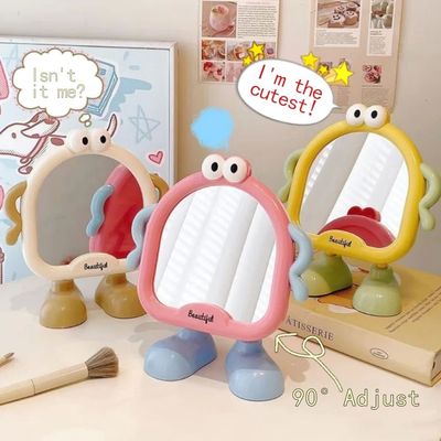 Cartoon Makeup Mirror with Stand, Cute Table Desk Vanity Mir