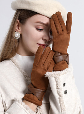 Winter gloves, women's warm gloves, women's velvet gloves