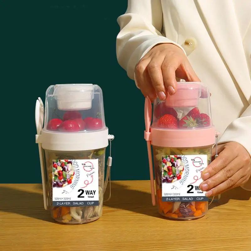 Breakfast Oatmeal Cereal Nut Yogurt Salad Cup Seal Container