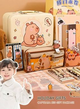 Large Capacity Gift Box Capybara Stationery Set Abundant Cut