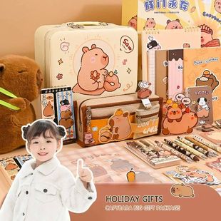Large Capacity Gift Box Capybara Stationery Set Abundant Cut