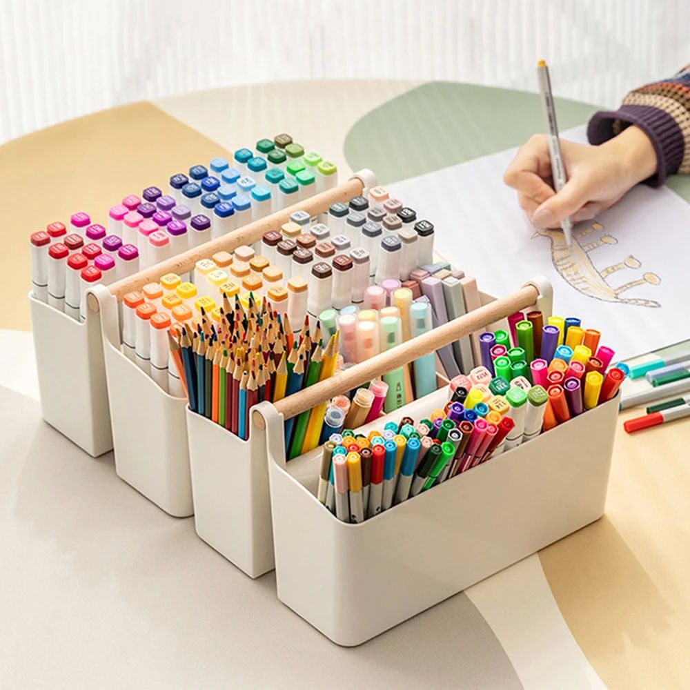 Portable Desktop Pen Holder Large Capacity Cute Marker Pen S