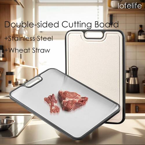 New Kitchen Cutting Board 304 Stainless Steel/Wheat Straw Po