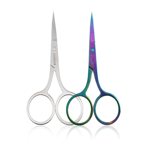 1Pcs Chameleon Pointed Eyebrow Scissor Makeup Eyelash Trimme