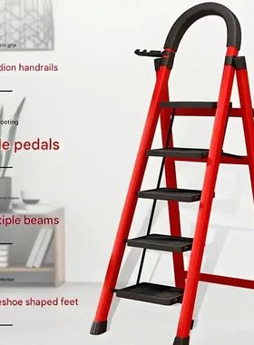 durable 3-4-5 step folding ladder with anti slip pedals,ligh