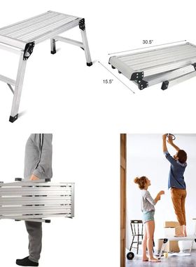 Heavy-Duty Foldable Aluminum Step Ladder with 330 lbs Capaci