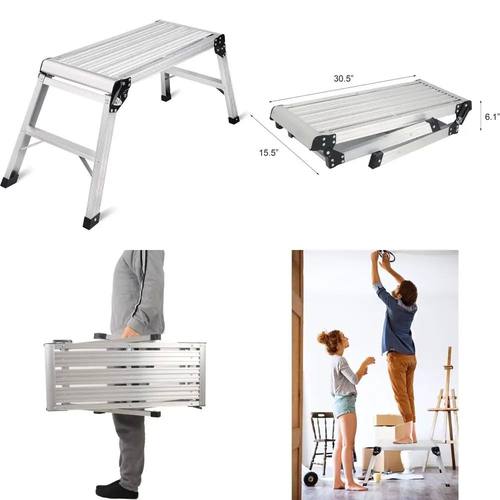 Heavy-Duty Foldable Aluminum Step Ladder with 330 lbs Capaci