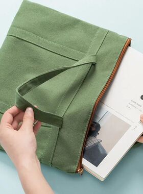 Briefcase Canvas Portable Large Capacity A4 File Bag Men's C