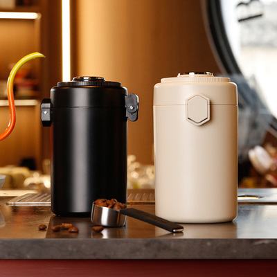 Coffee bean sealed canister one-way exhaust canister