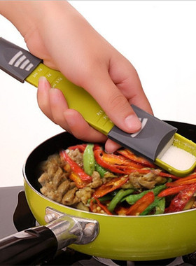 Calibrated measuring spoon, adjustable gram spoon