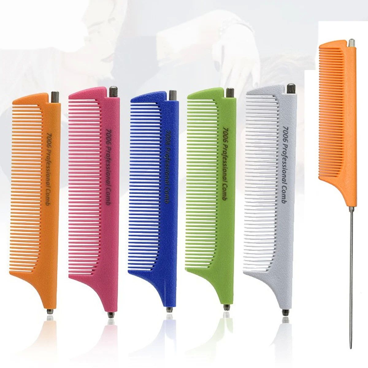 Scalable Pointed Rat Tail Combs Salon Metal Long Steel Pin R