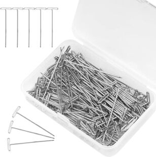 MIUSIE 120Pcs T Pins Sewing Pins for Wigs Blocking Knitting,