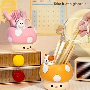 Fun Mushroom Pencil Holder for Desk Lightweight Multipurpose