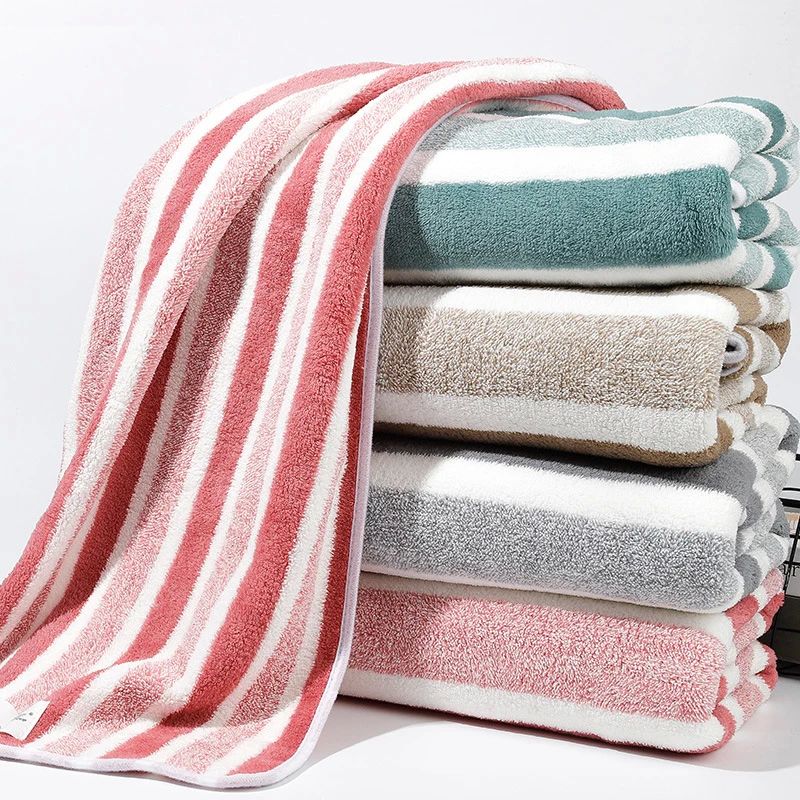 High quality Striped Pattern Towel Set Home Thickened Soft H