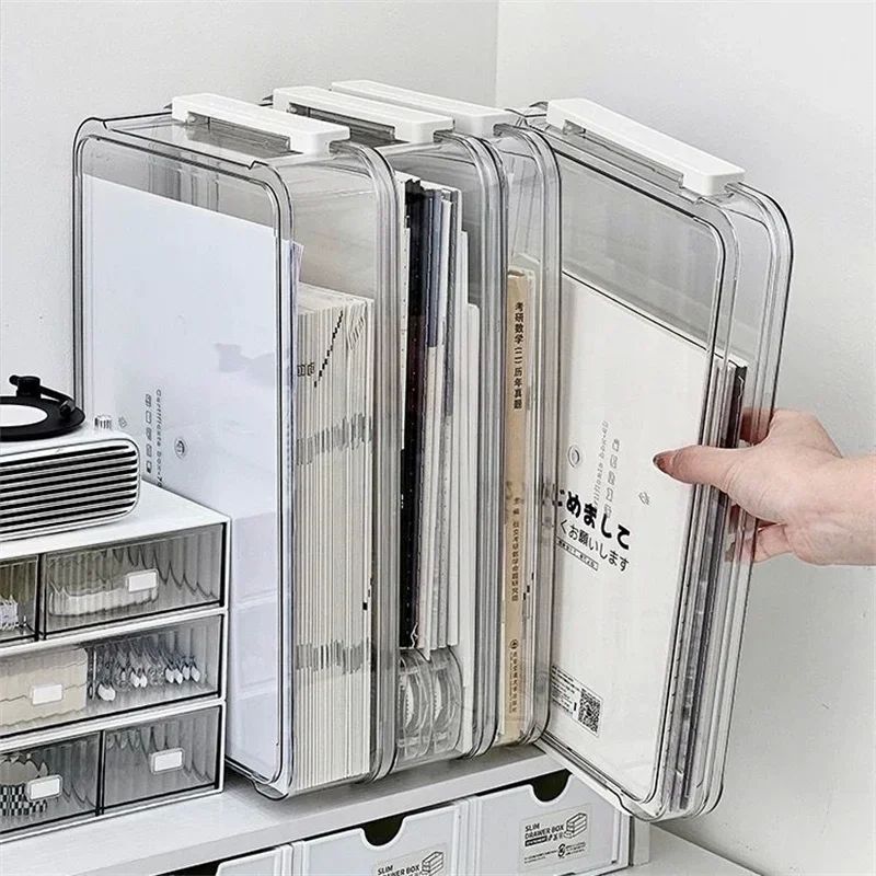 Acrylic Transparent Desktop Paper Storage Box A4 File Docume
