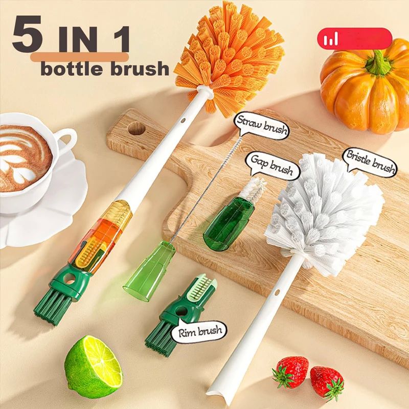 5 In 1 Cleaning Brush Cup Bottle Gap Cleaner Brush Cup Crevi