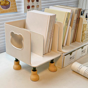 Desk bookstand Layered book shelves Office folder storage ra