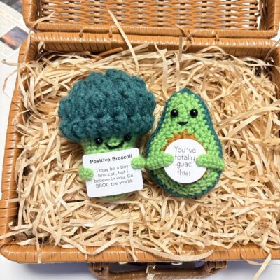 Positive Energy Crochet Doll Small Gift Pocket Hug Handmade