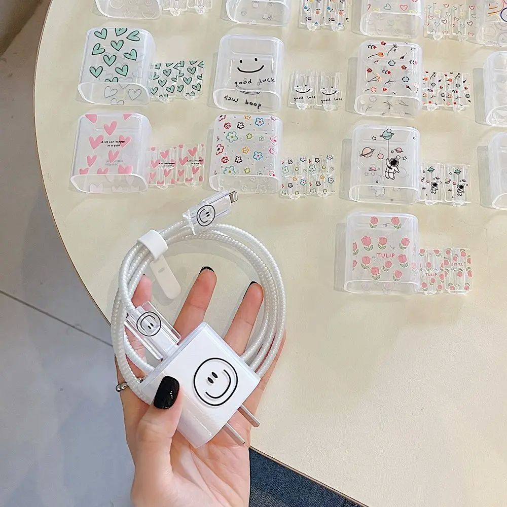 Cartoon Flower Soft Silicone Charger Case for iPhone 15 14 1