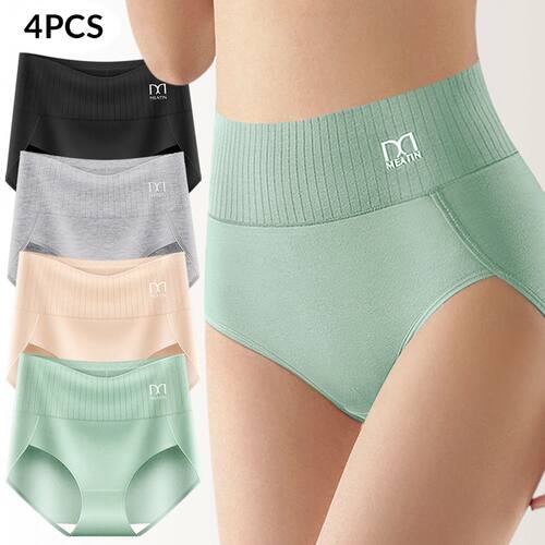 4 pcs High Waisted Tummy Tightening Women's Panties Hip Lift
