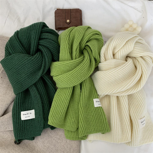 Knitted scarf Men's and women's woolen shawl for student bib