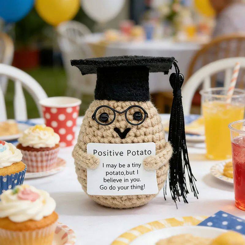 Graduation Gift Crochet Positive Potato Doll With Cap Handma