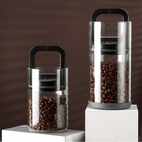 Coffee Beans Vacuum Sealed Tanks Kitchen Food Storage Clear