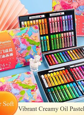 Super Soft Oil Pastels 16/24/36/48 Vibrant Colors Set Great