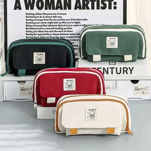 Cute Big Capacity Pencil Case with 3 Compartments for Statio
